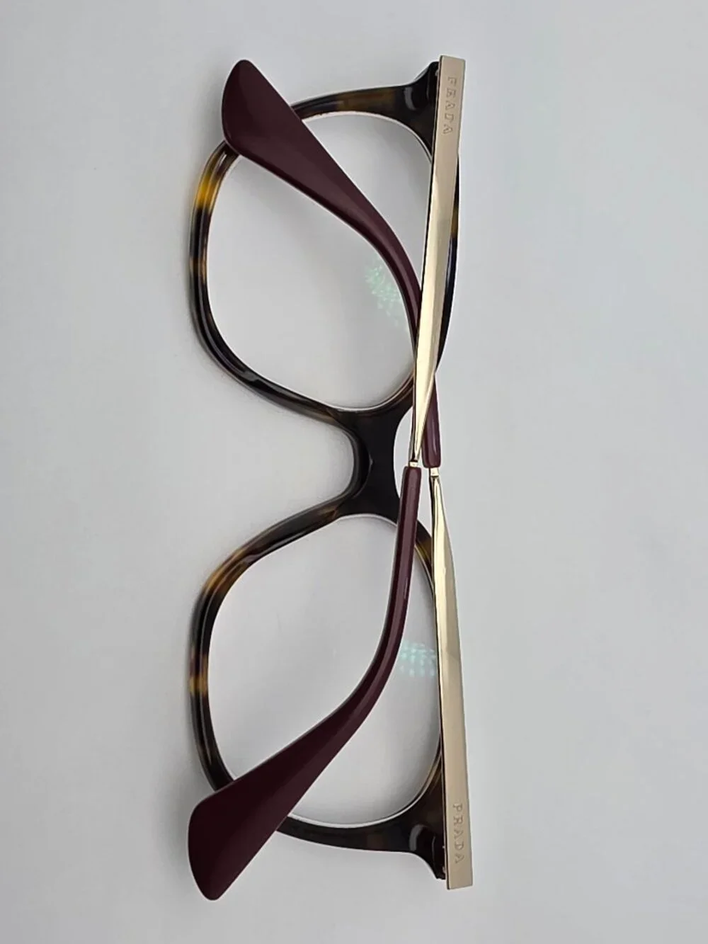 Prada VPR 11T 2AU-1O1 Havana Gold Cat Eye Eyeglasses Frame Italy 53-17-140